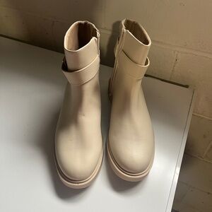Elegant Cream Ankle Boots